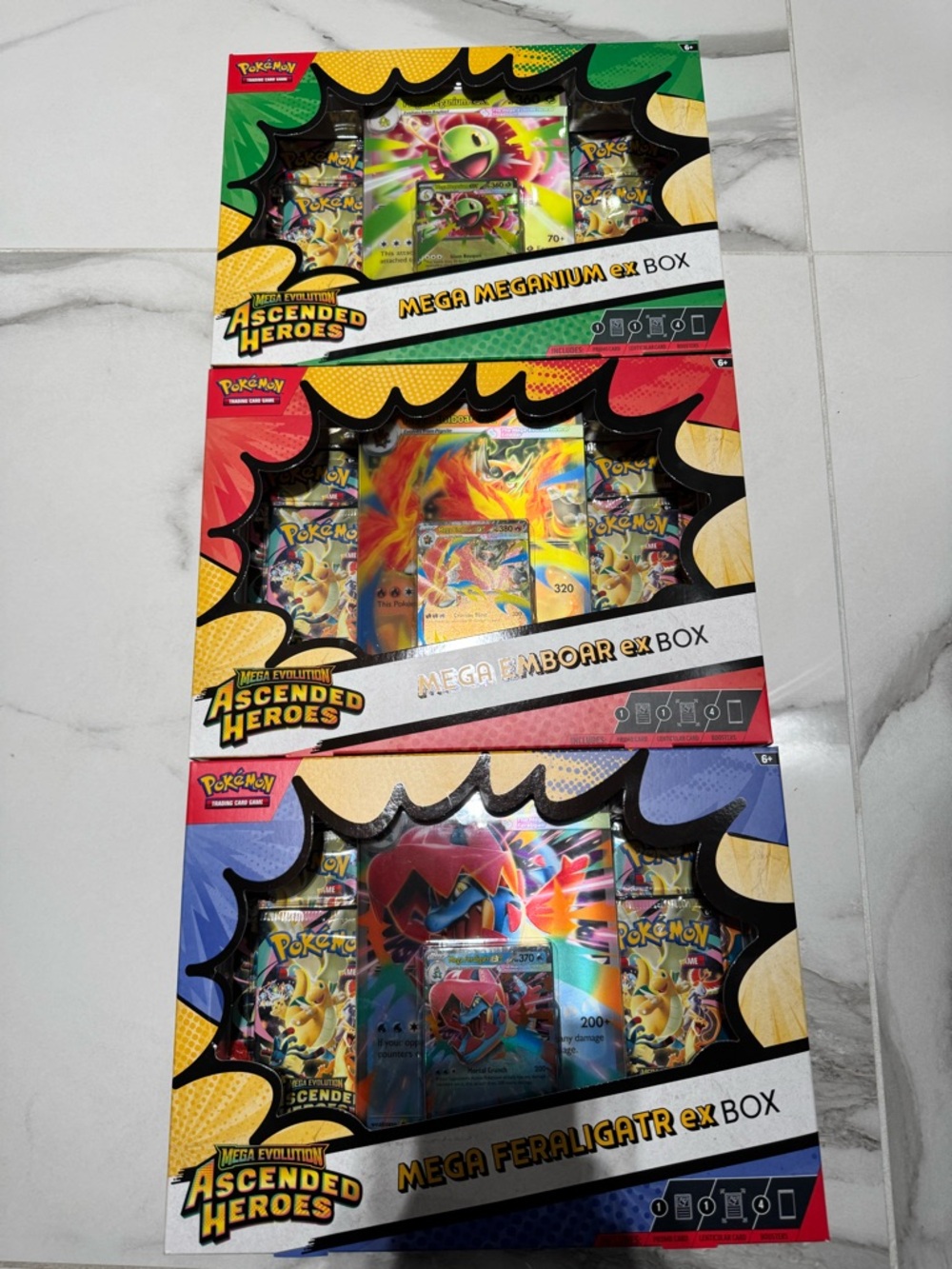 Pokemon Ascended Heroes Mega Meganium ex Box - Green, Yellow or blue